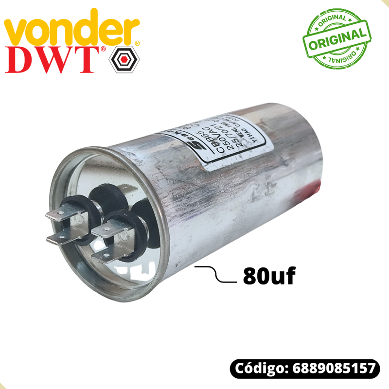 Capacitor 80uf p/ Motocompressor MCV085 127v