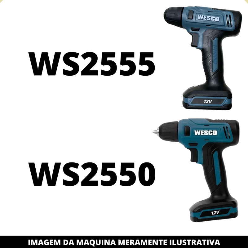 Interruptor 12v para Parafusadeira WS2555 WS2550 Wesco