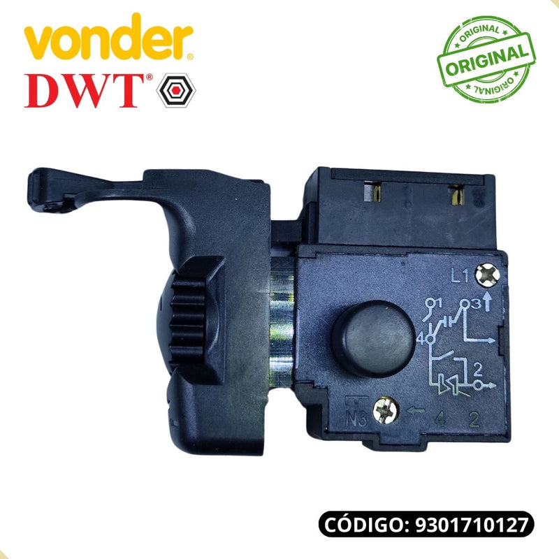 Interruptor gatilho p/ Furadeira Vonder Fiv852 Dwt Fid852