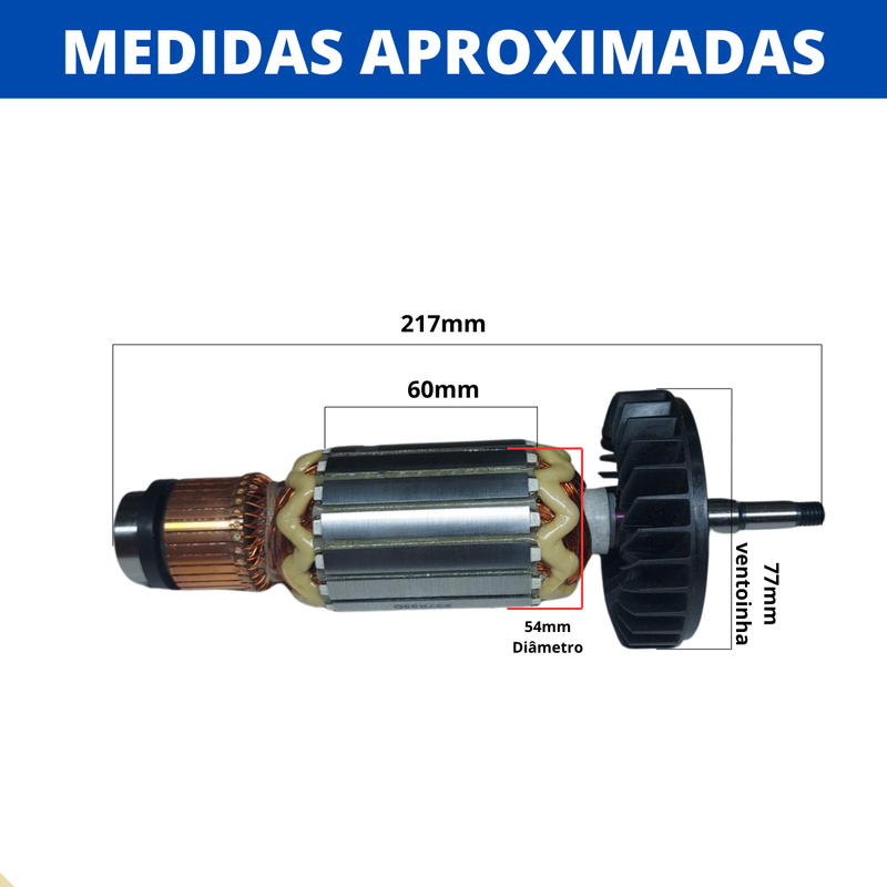 Rotor Induzido P/ Esmerilhadeira GA7040S/GA9040S 220V