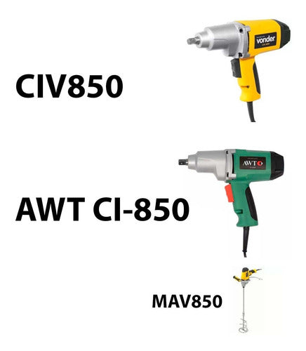 Par De Escovas De Carvão P/ Chave De Impacto Vonder Civ850