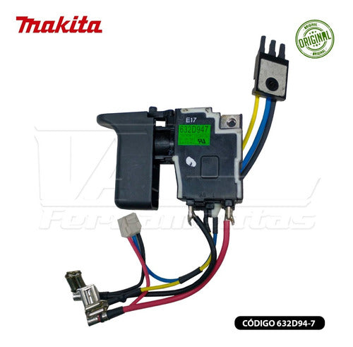 Interruptor (gatilho) P/ Martelete Dhr165 Makita Dc18v